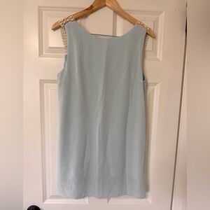 Sky Blue Sleeveless Crochet Open Back Dress